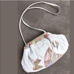 VTG Fifth Avenue Leather w/Canvas Stitch Purse